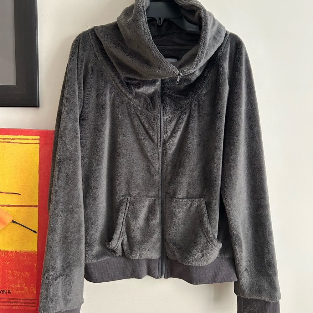 Women's Plush Gray Teddy Jacket